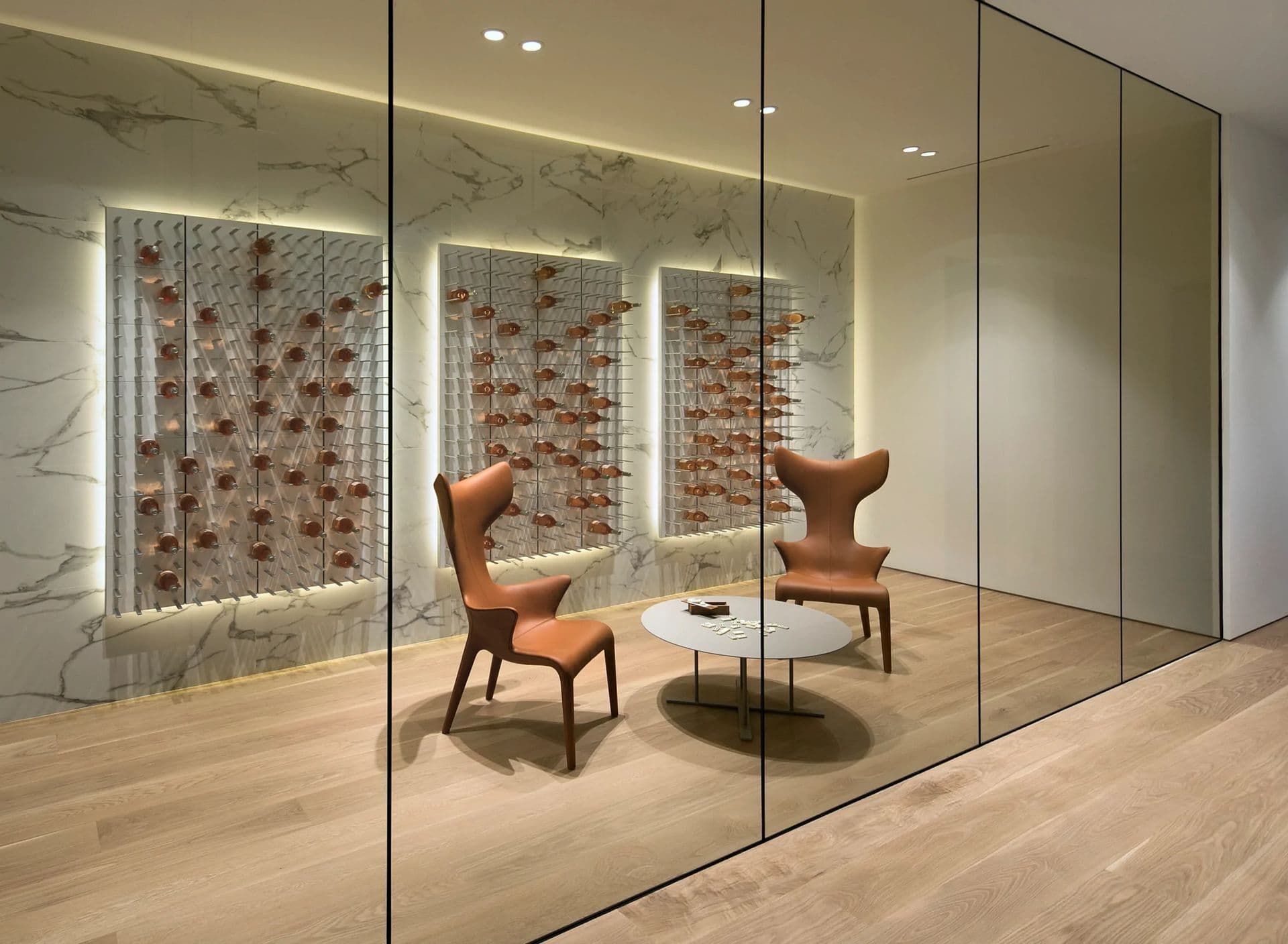 Luxury wine cellar glass enclosure